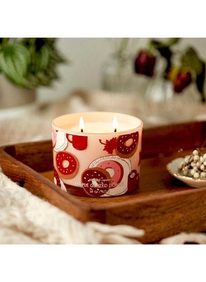 IRIS CELESTE Maple Glazed Donut Jar Candle 425grams - 3 wick Scented candle 15oz  | 50 hrs burn-time | Perfect for Gifting, Home Décor, Parties & Room Perfuming | Ideal for Living room and Office Décor - Image 1